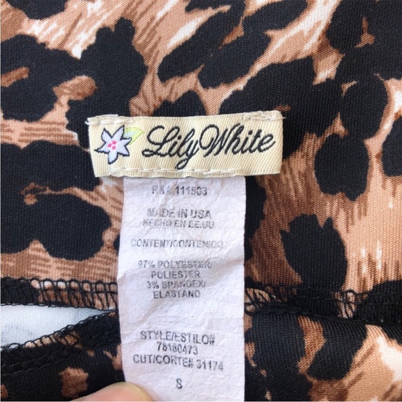 Lily White Leopard Pencil Skirt Size S - Picture 2 of 6